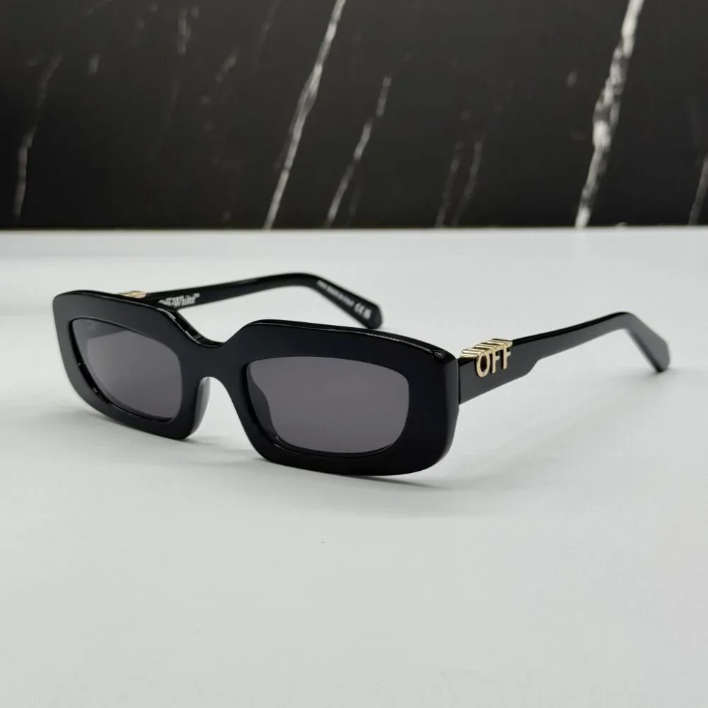 NEW OFF-WHITE OERI13C RENTON 1007 SUNGLASSES WOMEN OVAL BLACK EYEWEAR